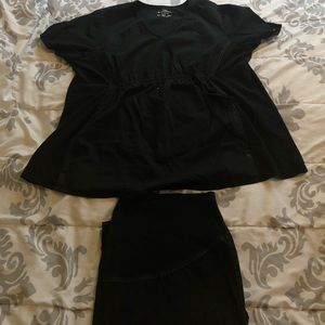 Black maternity scrub set
